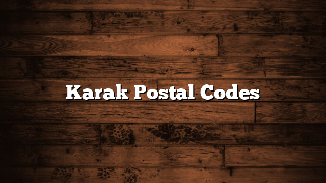 Karak Postal Codes